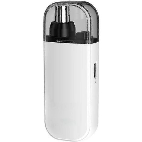 2-in-1-Nasenhaartrimmer, elektrisch, tragbar, wiederaufladbar, mit Staubschutz-White (1/5)