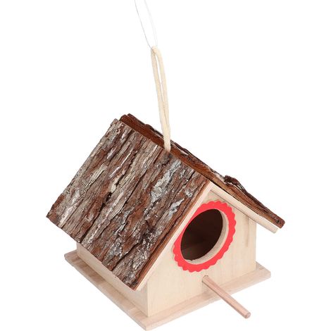 Nichoir suspendu en bois avec perchoir pour colibris et hirondelles, décoration de jardin extérieur (1/5)