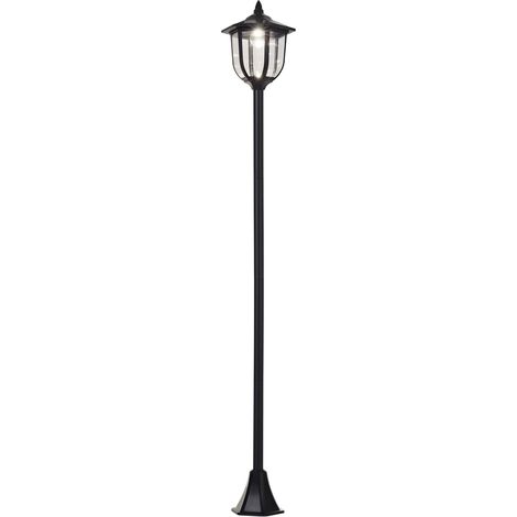 Luminaire extérieur lampadaire sur pied solaire lampadaire lanterne classique LED 60 Lm max. dim. 26L x 26l x 177H cm noir (1/5)