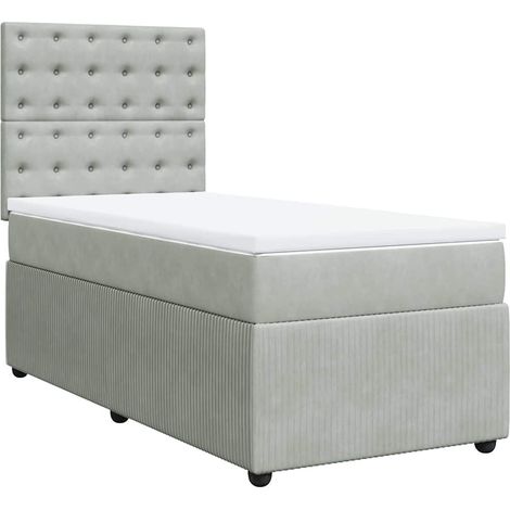 Maison Exclusive - Boxspringbett mit Matratze Hellgrau 90x200 cm (1/5)