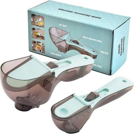 Ensembles de Cuillères Doseuses,Tasses et Cuillères à Mesurer Réglable,2 Pièces (1/4)
