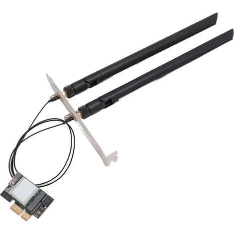 Carte réseau 5G 2,4 GHz / 5 GHz 867 Mbps double bande 802.11ac BT4.1, adaptateur WiFi PCIe Plug and Play pour ordinateur sous Windows, antenne détachable (1/5)