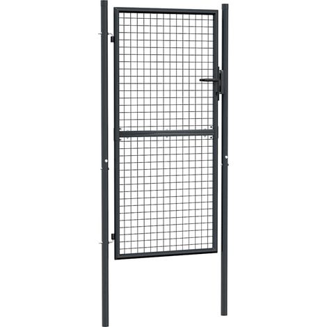 vidaXL Mesh Garden Gate Galvanised Steel 100x175 cm Grey
