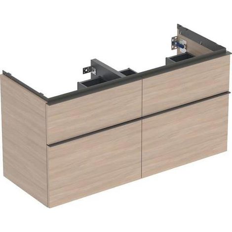 Geberit iCon Unterschrank für Doppelwaschtisch, 4 Schubladen,