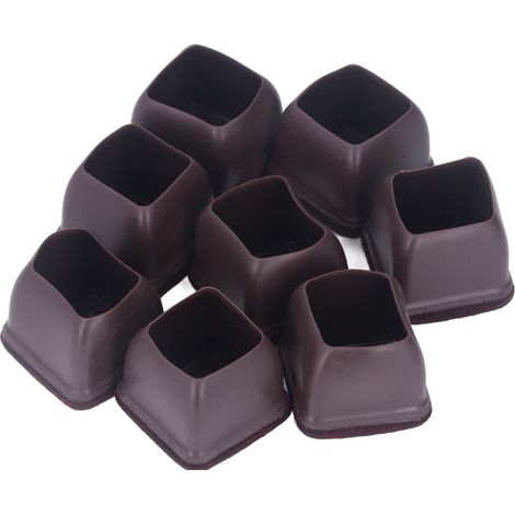 Lot de 8 Capsules de Protection pour Pieds de Chaise en TPE, Ronds, Marron, Taille L, pour Meubles, Tables et Tabourets (1/5)