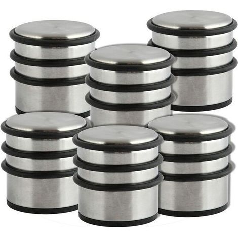 Lot de 6 blocs stop portes solide en inox & caoutchouc - Lot de 6 blocs stop portes solide en inox & caoutchouc (1/4)