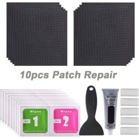 Kit de réparation noir résilient 10 pièces. kit de réparation de trampoline répare les trous ou les déchirures dans les tapis de trampoline (1/2)