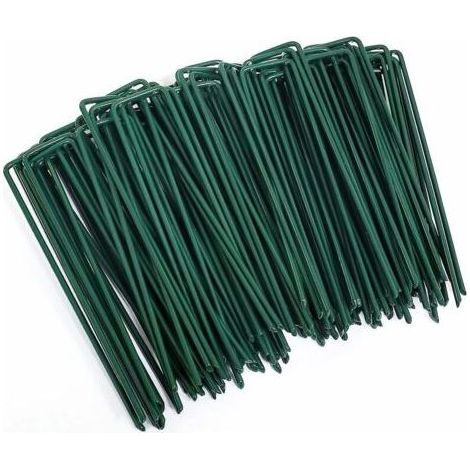 - Piquets de Jardin 30 pcs,Piquets de Fixation en Acier pour Jardin Toiles de Paillages et de Jardinage Grillage,Galvanisé Antirouille à Chaud Agrafes en Forme de U(150 mm de Long 3mm largeur (1/5)