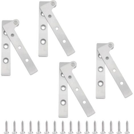 Lot de 4 charnières pivotantes, rotatives à 360 degrés, en acier inoxydable, pour porte de placard, fenêtres (1/5)