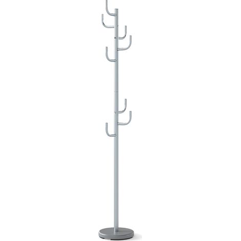 Appendiabiti moderno 27 x 119/175 cm 8 ganci curvi salvaspazio stile cactus metallo nero 200018962