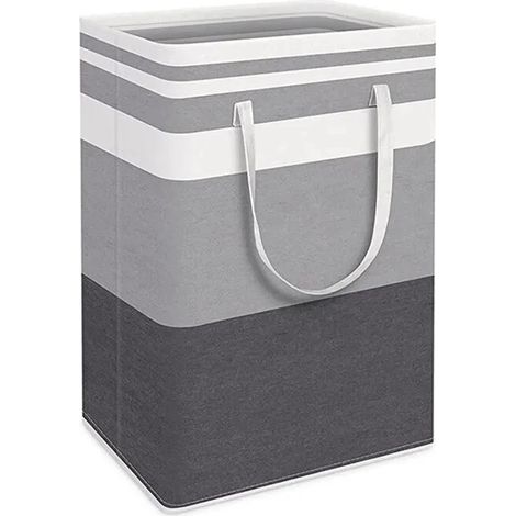 Grand sac à linge de 75 L avec poignées, panier de rangement résistant pour le linge sale, idéal pour la maison, les chambres et les hôtels. Toile de style moderne, 40 x 30 x 60 cm. (1/5)