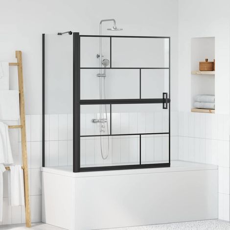 Pantalla de ducha de baño 100 x 68 x 128 cm vidrio templado (1/5)