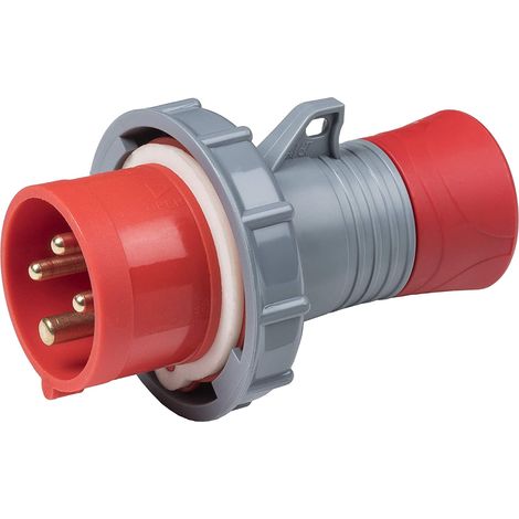 Spina industriale 380V a cablaggio rapido, 3P+T, 16A, IP67, rosso - Rosi 1008214R (1/2)