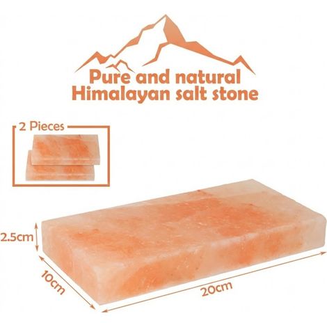 Wolketon 12er Set Himalaya Salzstein 20x10x2,5 cm Große Salzplatten für Gastronomie & BBQ Event Natur Kristallsalz