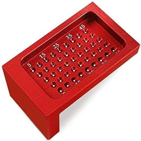 T50 Outils de travail du bois, règle de mesure des trous, outil de menuiserie en alliage d'aluminium Outil de traçage de travail du bois avec échelle métrique de positionnement (1/5)