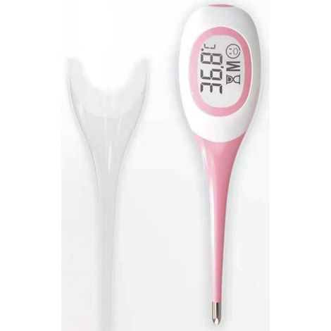 Thermomètre Numérique à Lecture Rapide, Embout Flexible pour Mesure Buccale, Rectale et Axillaire de Haute Précision, Rose (1/5)