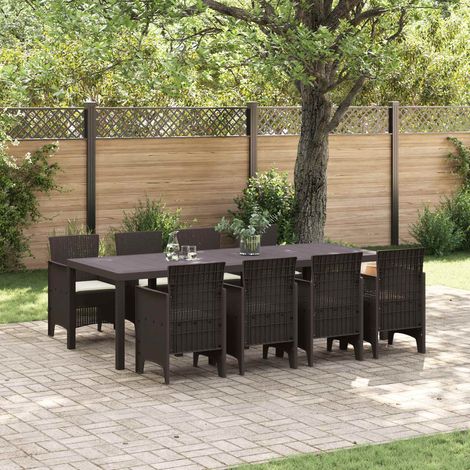 Garten Essgruppe 9 pcs Braun Polypropylen (1/5)