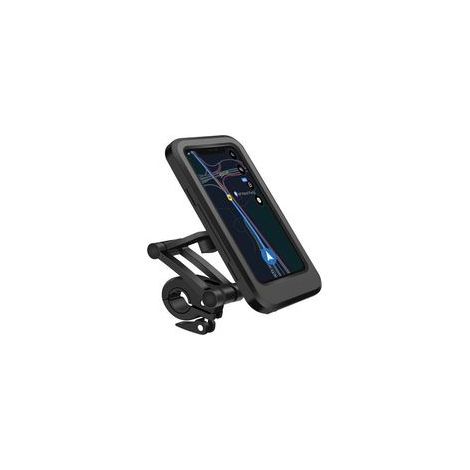 Support téléphone vélo, IPX6, réglable, 360°, 19x9,9x2,5 cm, noir (1/5)