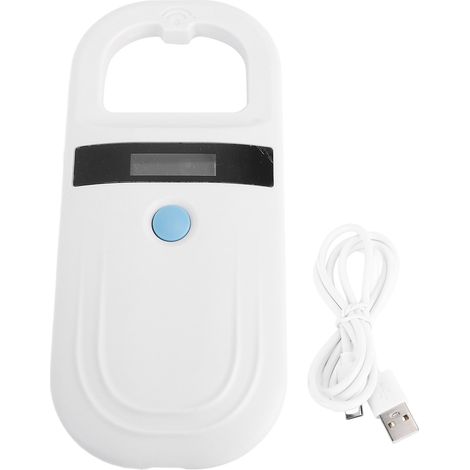 Lecteur d'identification d'animaux Portable, Rechargeable, 134.2KHz, Scanner de puces pour animaux de compagnie, prise en charge USB C et transmission BT, blanc (1/5)