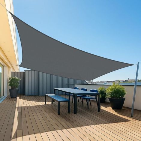 Waterproof square shade sail 3 x 4 m in PES with 95% UV protection for garden, terrace, balcony, patio, outdoor use – Anthracite (1/5)