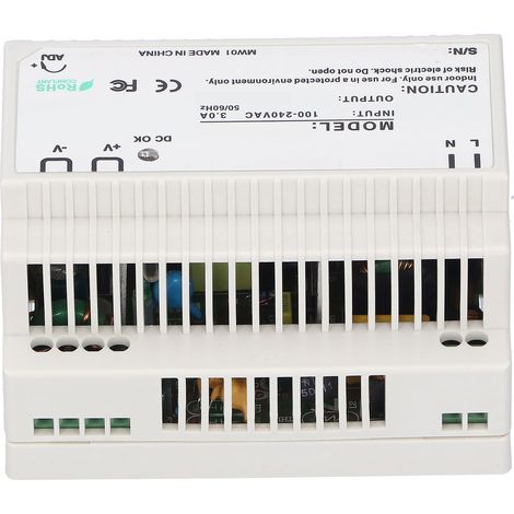 Alimentation à découpage pour rails électriques série DR, réglable et régulée, pour équipements LED moyenne et basse tension DR-100-24 (1/5)
