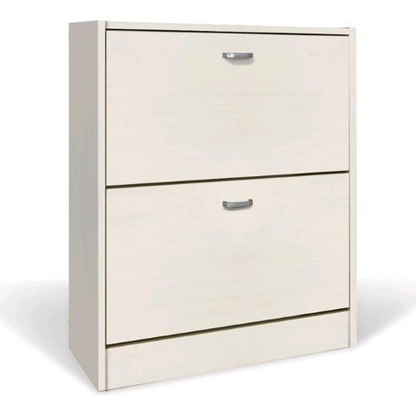 Scarpiera in Legno 2 Ante colore Bianco Nordico Mobiletto 12 Paia 63x24x80H cm (CD100-BN) 2 Ante - 63x24x80H cm Bianco Nordico (1/5)