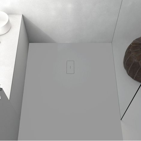 Receveur de douche 70 x 80 cm extra plat FUSION en résine surface ardoisée béton