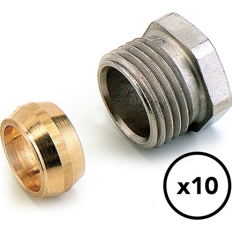 COMAP Raccord à compression pour tube métallique, cuivre et robinet taraudé - Mâle 1/2 - 12 mm - Finition nickelé- 587124