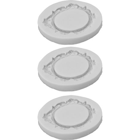 3er-Set Silikon-Kuchenformen, Vintage-Stil mit europäischer Spitze, Grau (1/5)