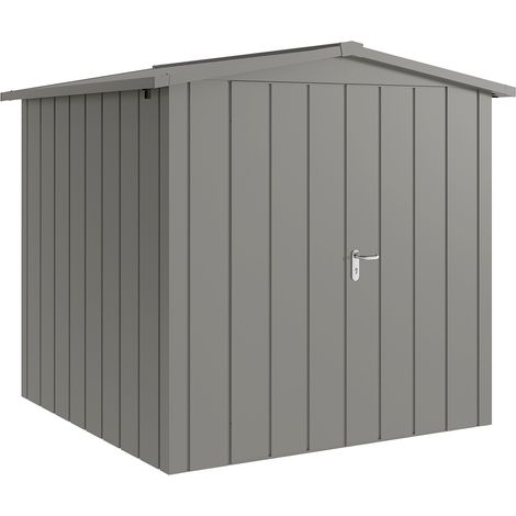 Hörmann Metall-Gerätehaus "Juno" mit Satteldach, JSD5 - Modern, 214 x 214 cm (B x T), graualuminium, 2-flüglige Tür (1/5)