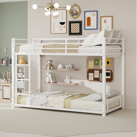 Letto a castello in metallo bianco 197x98 cm OKMYHOME