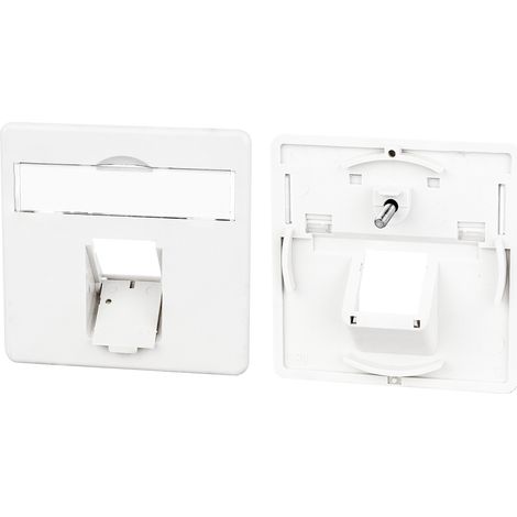 Metz Connect Placa central 50 x 50 mm 1 puerto, blanco puro, E-DAT C6, 860056-02-I