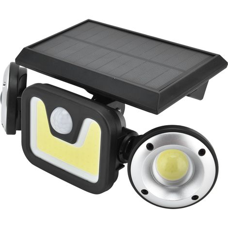 Projecteur LED rotatif à détecteur de mouvement solaire, étanche IP65, applique murale à 3 niveaux d'intensité, idéal pour terrasse et cour. (1/5)