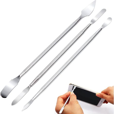 3 Pièces Métal Spudger Set Outils de Démontage D'ouverture de Spudger en Métal à Double Extrémité Kit (1/5)