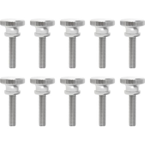 10 - Vis Moletées - Acier Inoxydable 304 - Serrage Manuel Sans Outil - Résistant à La Corrosion - Pour Appareils Électroménagers et Machines - Argenté - M4x16mm