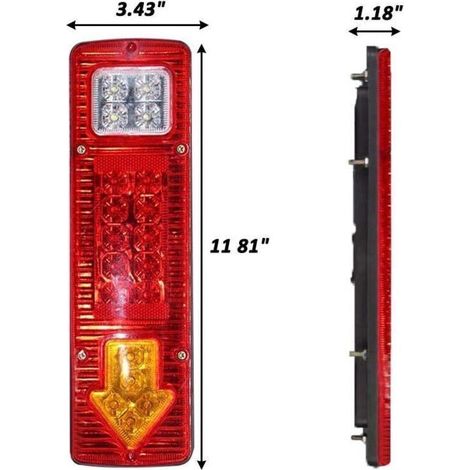 ALLIANDIS2pcs 12V feu arrière de remorque de Camion 19 LED feu Stop étanche Clignotants inversés Feux arrière Feux de Licence pour Camping-Car remorque camionnette motoneige (1/3)