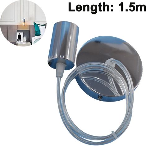 Suspension métallique pour lampe, douille E27 avec câble, idéale pour l'éclairage de plafond