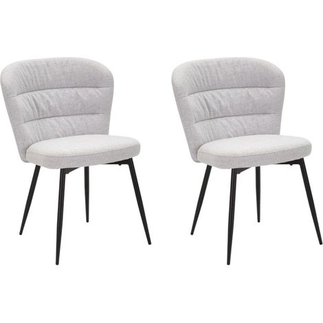 Lot de 2 Chaises en Tissu "Losanna" 85cm Gris
