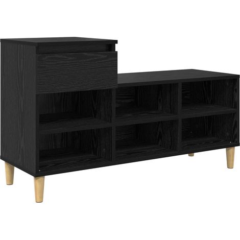 Maison Exclusive - Mobile per scarpe con cassetto Rovere Nero 102 x 36 x 60 cm