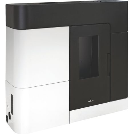 BRONPI - Caldera de Pellet Extraplana Negro Y Blanco Modelo CLARA-HIDRO de 18 kW (1/5)