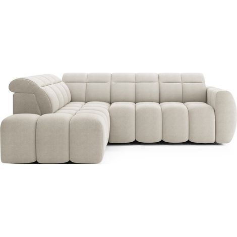 Canapé d'angle électrique RONDA 4 places beige – angle gauche (1/5)