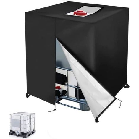 1 Housse de protection pour cuve réservoir d'eau, Polyester 420D Anti-UV, Fermeture éclair, Pour cuve 1000 litres (1/3)