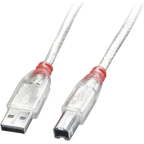 LINDY Cavo USB USB 2.0 Spina USB-A, Spina USB-B 5.00 m Trasparente 41755 (1/4)