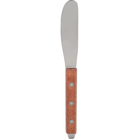 Couteau mélangeur de matériaux dentaires n° 3 avec manche en bois, manche en métal, matériau d'empreinte, couteau mélangeur de plâtre en acier inoxydable, couteau à mélanger (1/5)