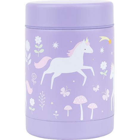 A little lovely company - Insulated stainless steel food jar - Unicorn dreams - 8 x 12 x 8 cm