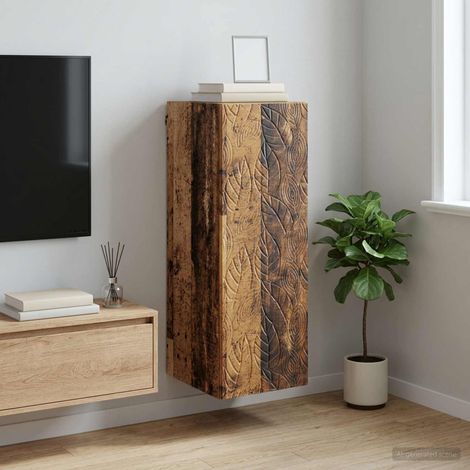 vidaXL Mobiletto a muro Legno antico 33 x 34,5 x 90 cm (1/5)