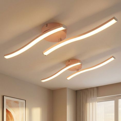 2x LED Plafonnier Lampe de salon Spot Orange opale L 51,5 cm (1/5)