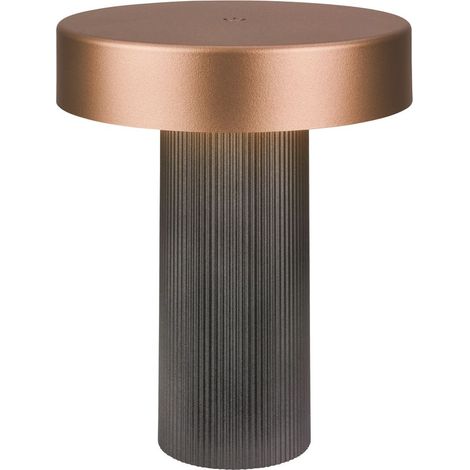 Briloner LED Tischlampe Kabellos 16x20cm 3W 300lm 2700K Warmweiß Dimmbar Anthrazit metallic - Tischleuchte Wohnzimmer Schlafzimmer Balkon