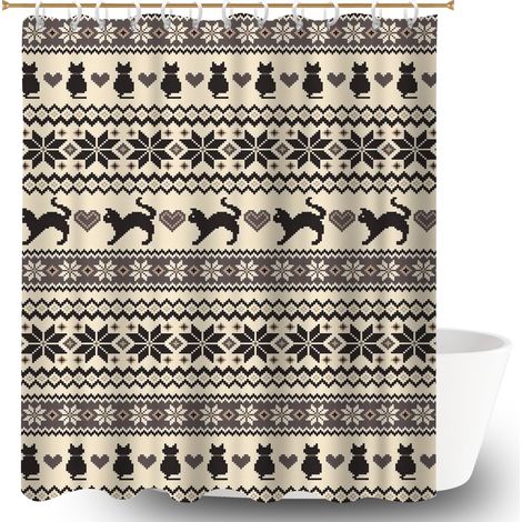 Rideau polyester pour douche 180x180 séchage rapide rideau étanche pour les amateurs de déco (1/5)