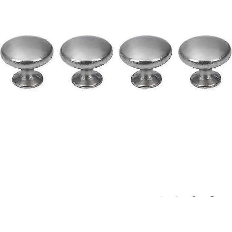 Boutons de meubles, poignées de porte rondes, poignées en forme de champignon, compatibles avec les armoires, les penderies et les tiroirs, lot de 4, argentés. (1/5)